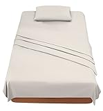 Poligino Sabanas Cama 120 Beige, Juego Sábanas 120x190 3 Piezas con Bajera 120x200...