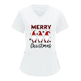 Pascua Kasacks Mujer Cuidado Enfermera Bata Slipfjacke V-Cuello Camiseta con Bolsillos...