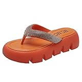 Cómodas sandalias de plataforma para mujer, con diamantes de imitación, ligeras, para...