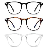 URAQT Gafas Luz Azul, 3 Pack Gafas de Ordenador, Antifatiga Gafas Anti-Azules de Gaming,...