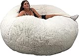 bananair Puff Gigante XXL de 160 cm de diámetro en Piel, con Espuma triturada Ultra...