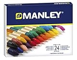 Manley Ceras 24 Unidades | Ceras de Colores Profesionales | Estuche de Ceras Blandas de...