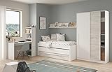 Miroytengo Pack Muebles Dormitorio Juvenil Completo Blancos Modernos (Cama + Armario +...
