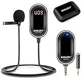 Micrófono de Solapa inalámbrico UHF con Clip para grabación de micrófono, Sistema de...