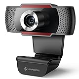 JOYACCESS Webcam PC con MicrÃ³fono, Web CÃ¡mara 1080P, Negro y Rojo, Vista Gran Angular de...