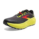 Brooks Caldera 6, Zapatillas para Correr Hombre, Negro Rojo Fuego Amarillo Llameante, 47.5...