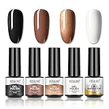 ROSALIND Esmalte Semipermanente de Uñas en Gel UV LED,4 pcs de Pintauñas Semipermanentes...