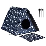 Caseta para gatos al aire libre, cueva para gatos al aire libre, resistente al invierno,...