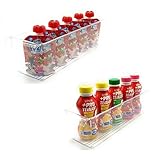 ALEMOK Pack de 2 Organizadores Nevera transparente, Organizador Cocina estrecho,...