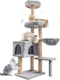 Árbol para gatos,145cm Rascador para Gatos, torre de escalada para gatos estable de...