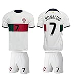 Conjunto Camiseta de fÃºtbol De Portugal nÂº 7 blanco blanca equipaciÃ³n segunda primera...