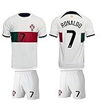 Conjunto Camiseta de fútbol De Portugal nº 7 blanco blanca equipación segunda primera...