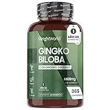 Ginkgo Biloba 6600 mg - 365 Comprimidos Veganos - Extracto de Ginkgo Biloba y Extracto de...