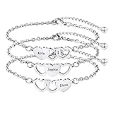 MeMeDIY 2/3 Piezas Pulseras de la Amistad de Juego de Pulseras de Mejores Amigos en Acero...