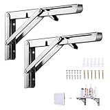 Viesap Escuadras Abatibles250mm, 2 Piezas Escuadras para Estanterias,Soporte Estantería...