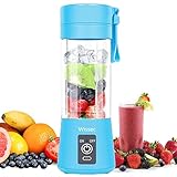 Wissec Mini Licuadora,Licuadora Portátil Azul,Para Batidos y Smoothies, Mezclador de...