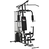HOMCOM Multiestación Máquina de Musculación con Estribo para Piernas Placas de Peso de...