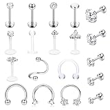 Dochais 19 Piezas Pendientes Conch Piercing, Piercing Helix Acero Inoxidable, Piercing...