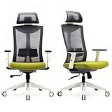 Silla de Oficina ergonómica con reposabrazos y Cabeza Ajustable y Respaldo Alto con Malla...