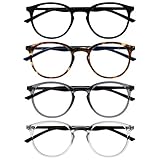 Opulize Met Pack 4 Gafas De Lectura Grande Redondo Negro Marrón Gris Claro Hombres...