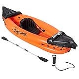Outsunny Kayak Hinchable para 1 Persona Canoa Kayak Inflable de PVC con Remo Bomba de Mano...