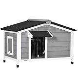 PawHut Caseta para Perros de Madera 97x72x65 cm Casita para Mascotas con Techo Asfáltico...