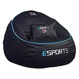 DECORESTOR Puff Gamer Gigante con Relleno Incluido - Bean Bag XXL Azul