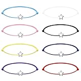 KALVICA 8 Piezas Pulseras Mujer Niña Vistoso Ajustables Pulseras Corazón Estrella Pareja...