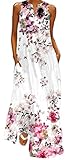 WINKEEY Vestido Maxi para Mujer Estampado Floral Mariposa Bohemio Vestido de Verano con...