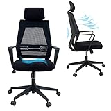 KLIM K300 Office Chair - Silla de Oficina ergonómica con reposacabezas + Cojín y Tela...