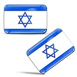 Biomar Labs® 2 x 3D Gel Pegatinas Siliconas Bandera Nacional de Israel Estrella de David...