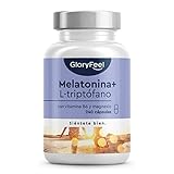 Melatonina + L-Triptófano - 240 Cápsulas naturales y fuertes para dormir bien - Con...