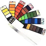 Cizen 42 Colores Acuarelas Profesionales, Juego de Acuarelas Plegable Pintura de Acuarelas...