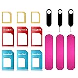 LIUJZZJ 3 Juegos Adaptador de Tarjeta SIM, Kit de 5 en 1 Convertidor de Tarjeta SIM Nano...