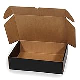 Only Boxes, Caja De Cartón Negra para Envío Postal, Caja Automontable ideal para Regalo,...