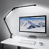 Lámpara de Escritorio, Fuente de Luz Dual Flexo de Escritorio Brazo Oscilante Abrazadera,...