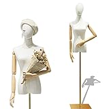 HIYOUGO Maniquí Busto de Señoras, Maniquí Torso Femenino de Costura con Altura...