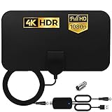 HCCH Antena TV Interior, Antena HDTV Digital de Alcance de 120 Millas con Amplificador...