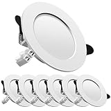 Tofisr Downlight led empotrable redondo,Iluminacion 7W (700 lm),4500K (Luz Natural),...