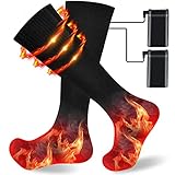 Shekipe Calcetines Calefactables para Hombres y Mujeres, 4000MAH Eléctricos Recargables...