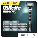 Gillette Mach3 Maquinilla de Afeitar Hombre + 12 Cuchillas de Recambio