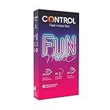 Control Preservativos Sensual Fun Mix. Caja de 6 Condones Variados, Lubricados, Placer,...