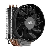 Mars Gaming MCPUBK, Disipador CPU, 4 Heatpipes HCT, TDP 160W, Ventilador PWM 11cm, Negro