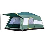 Outsunny Tienda de Campaña Familiar 8-10 Personas Carpa Grande Acampada Tipo Refugio para...