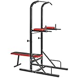 tectake 404161 - Máquina de Musculación Multiestación con Barras para Dominadas y Banco...