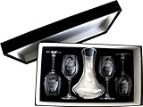 Arte-Deco DECANTADOR Y 4 Copas DE Vino, Grabados Y Personalizados con EL Escudo HERÁLDICO...