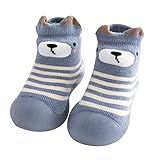 Niños Niños Niño Bebé Niños Sólido Caliente Tejido Suave Suela Zapatos de Goma...