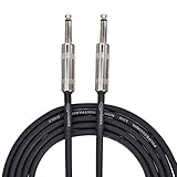 Amazon Basics - Cable recto para instrumentos de 6,35 mm, Negro, 3 m