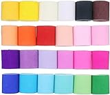 SAFETYONSHOP Papel crepé multicolor 24 rollos, papel de seda 24 colores cintas de crepé...
