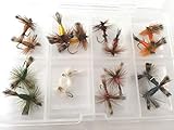 BestCity pesca con mosca irlandesa WULFF Moscas secas 16 moscas en caja de tamaÃ±os 8-12...
